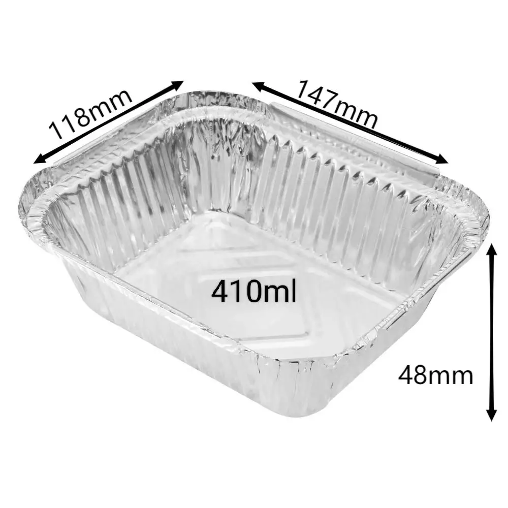 OEM Logo Aluminium Foil For Food Packing bowl Disposable  Foil Tray  takeout  Aluminium Foil Container pans