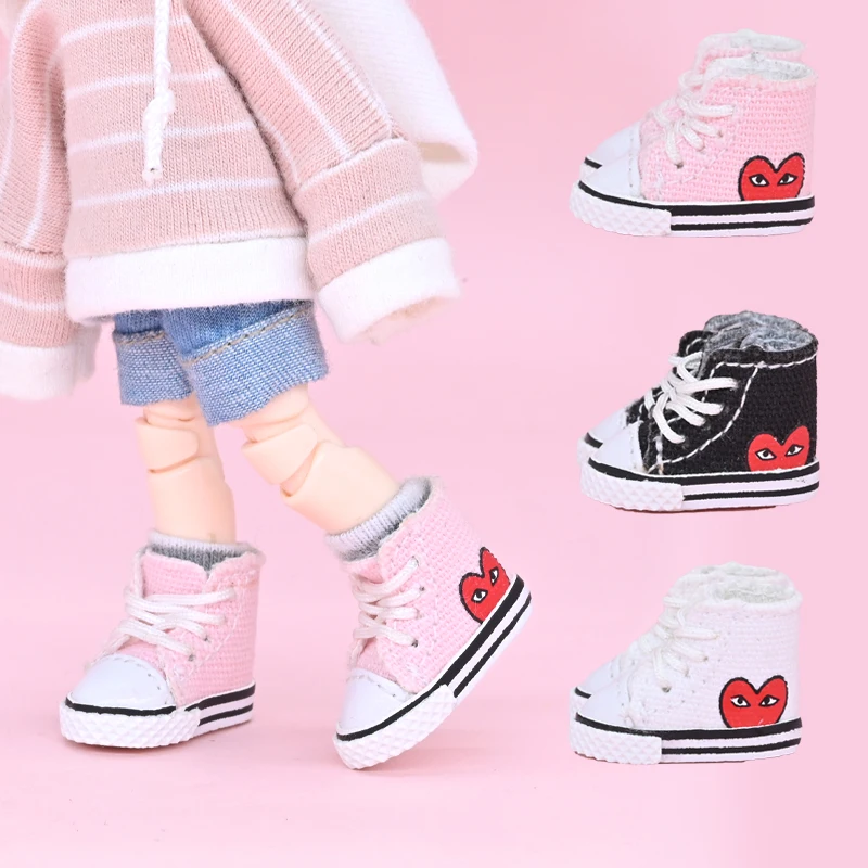 Doll Shoes 1/12 Ob11 Doll Fashion Canvas Shoes Multicolor Manufacture Producing Custom Design Hand Made High Quality Doll Clothe