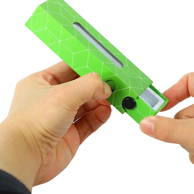 UKETA customized child proof safety button lock cartridge packaging sliding Child Resistant paper box with insert