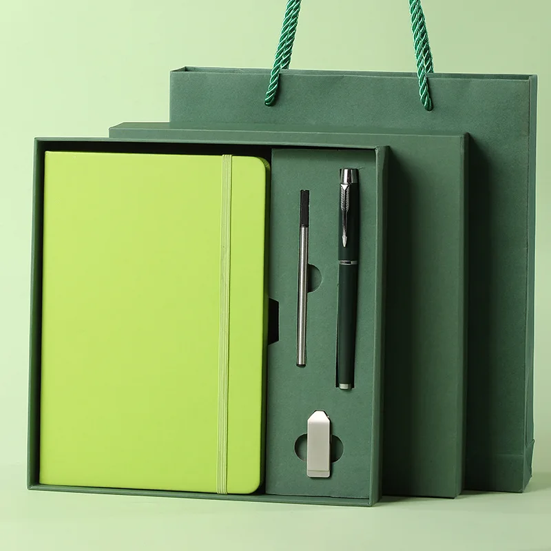 BSBH Corporate Gifts Set Promotional Metal Ball Pen Custom Pens Logo Printed Gifts A6 A5 A4 Leather Notebook And Pen Set