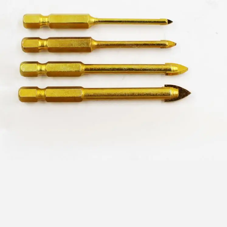 Hexagonal handle Triangle drill set glass tile alloy bit Ceramic bit triangle drill 3-10mm