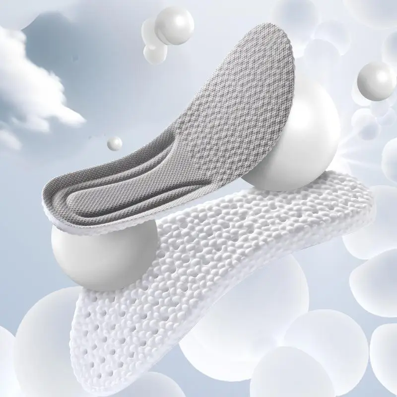 4D Sports Comfort Insoles with Arch Supports Warm PU and Memory Foam inside Position
