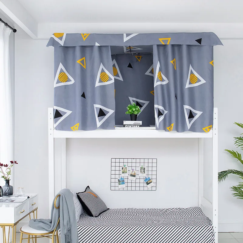 digital printing 100% shading one side upper cover mosquito 1.2/1.5m height single bed curtain loft bed curtain bed canopy