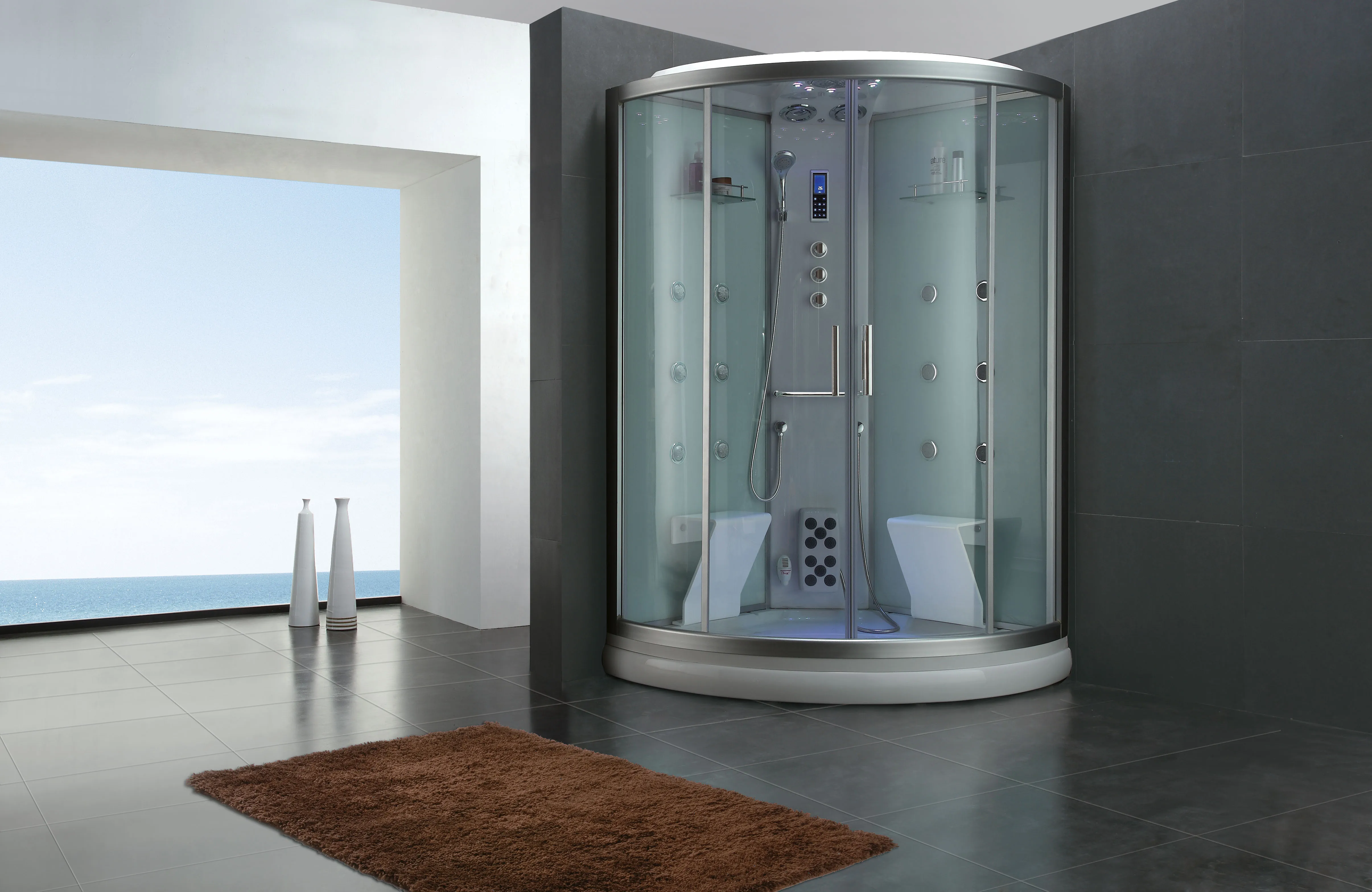 Steam Shower Cubicles wet sauna personal massage shower  combo hydromassage box  douche Leisure health care wet humid heat