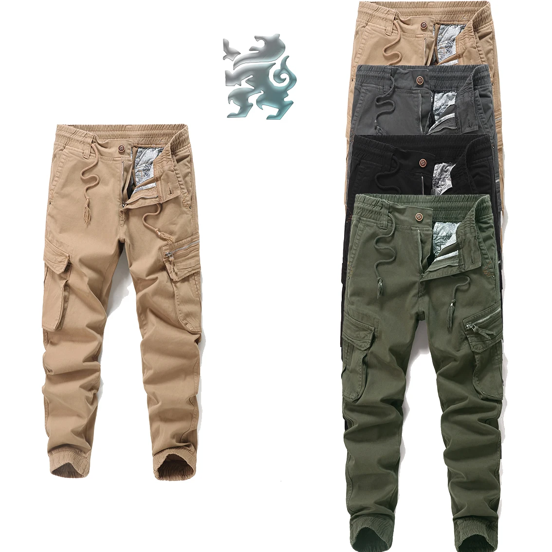 hot sale BAWANGCHENG man fashion casual elastic waist tactical sports joggers pants  outdoor  plus size cargo pants