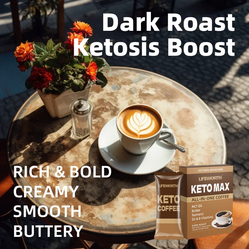 LIFEWORTH Private Label Arabica Original MCT Oil Keto Coffee Instant Drink Fat Burner 15 Servings