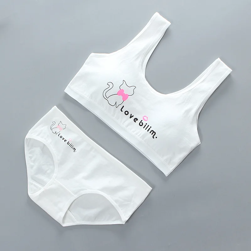 2023 Girls bra set cotton development period vest underwear children bra cotton summer breathable wholesale