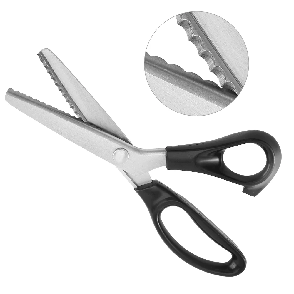  HANVIEW HY-JD-P01 Hot stainless steel scissors multifunctional serrated sewing zigzag for students