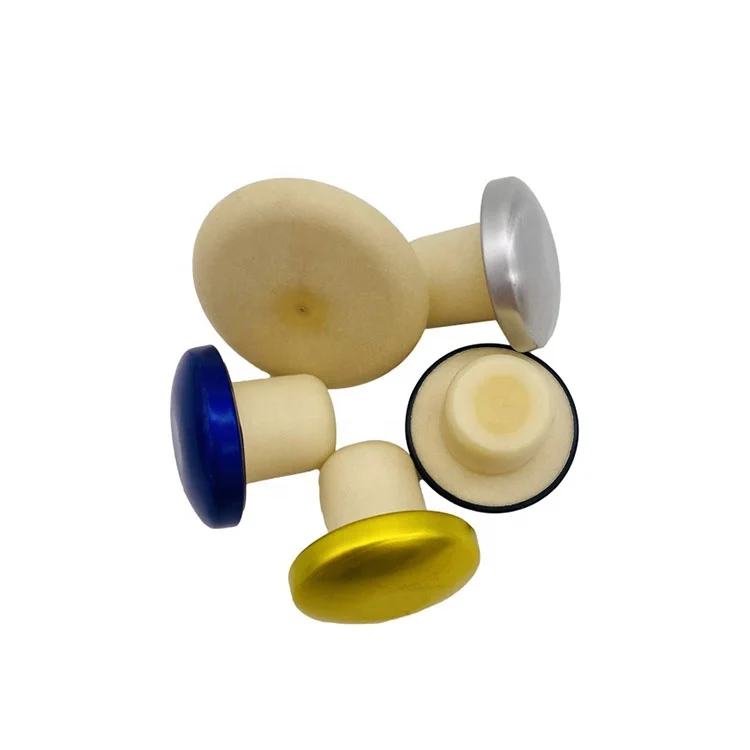 Custom Reusable T Shape Cork Clear Glass Top Wine Spirit Bottle Cork Stopper