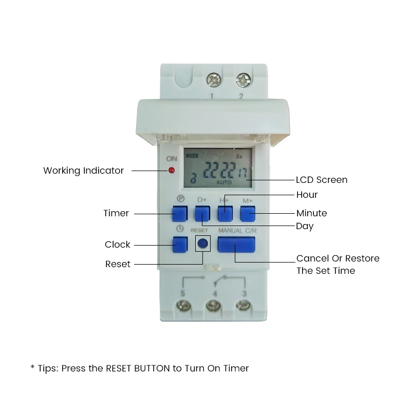 CSQ Digital Time Switch with 16 ON/OFF each Day and 15 Groups Intelligent Combination for Lighting Controls