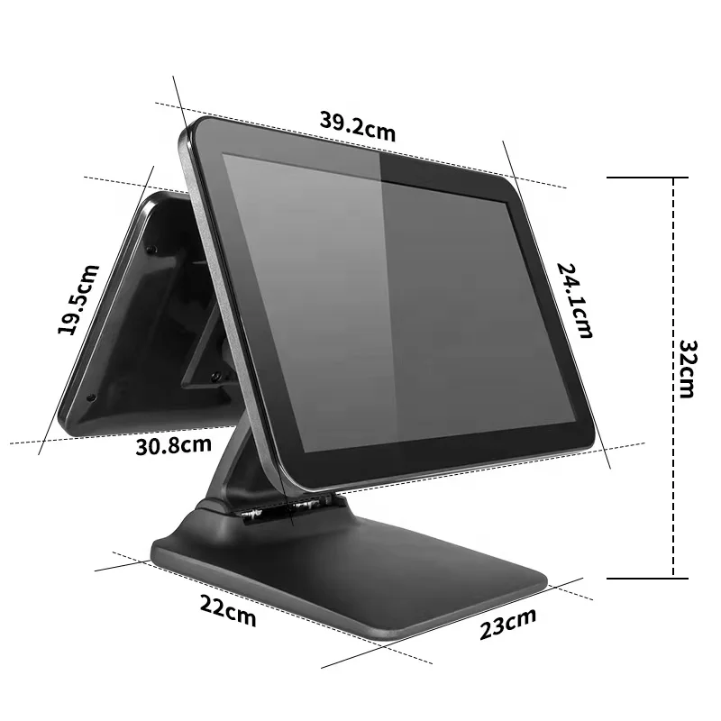 15.6-inch LCD Folding Stand Touch Screen POS System for Restaurant with Small Box