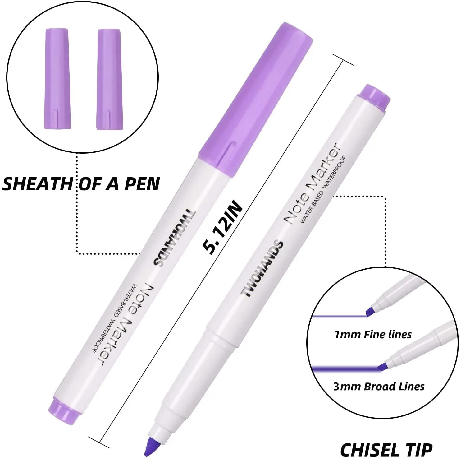 TWOHANDS Fluorescent Chisel Tip Wholesale Pastel 18 Color Highlighter Marker Pen Note Marker Highlighters Sets