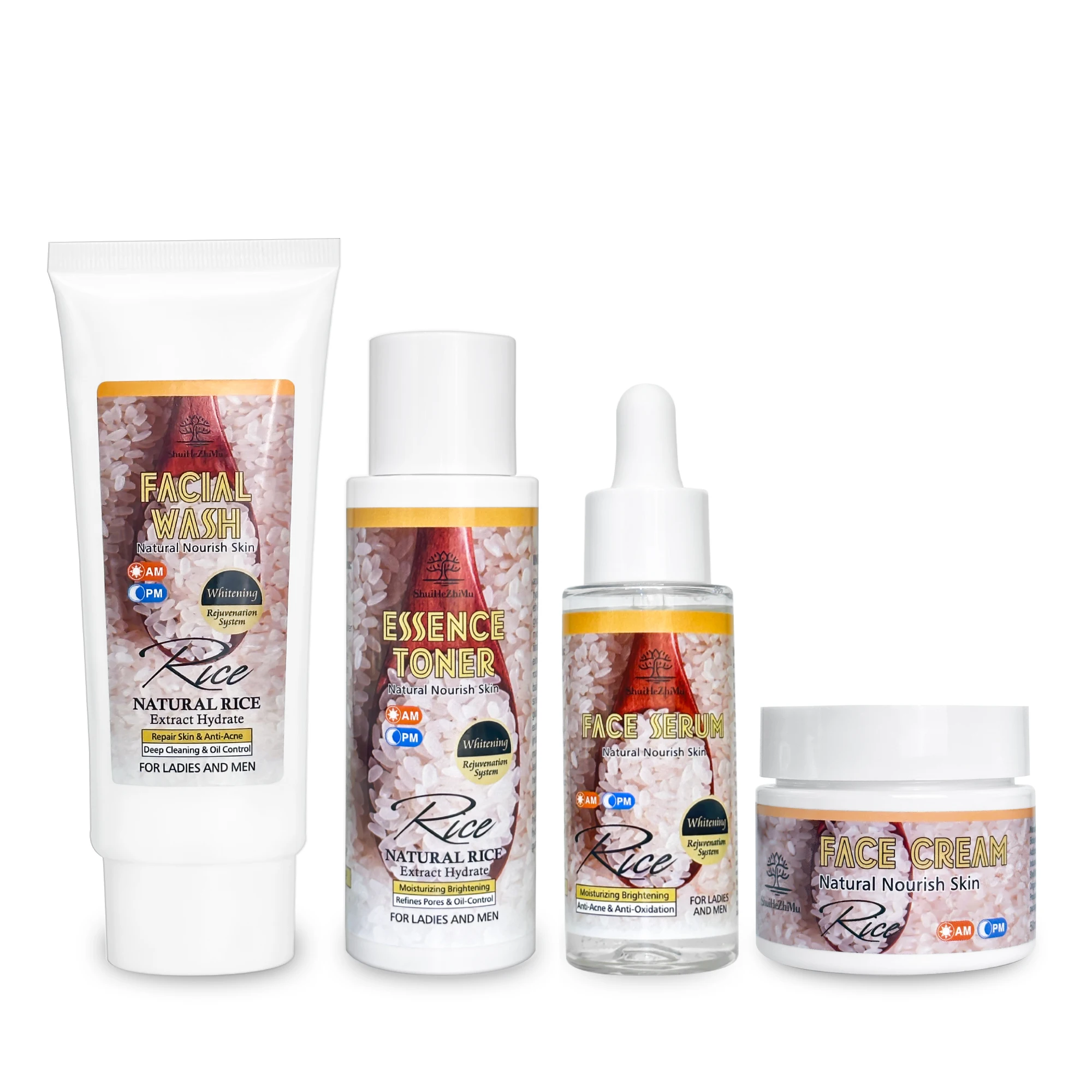 Skin Care Products Private Label Organic Natural Skin Care Set Rice Cream Extract Hydration Face Care Rice Serum