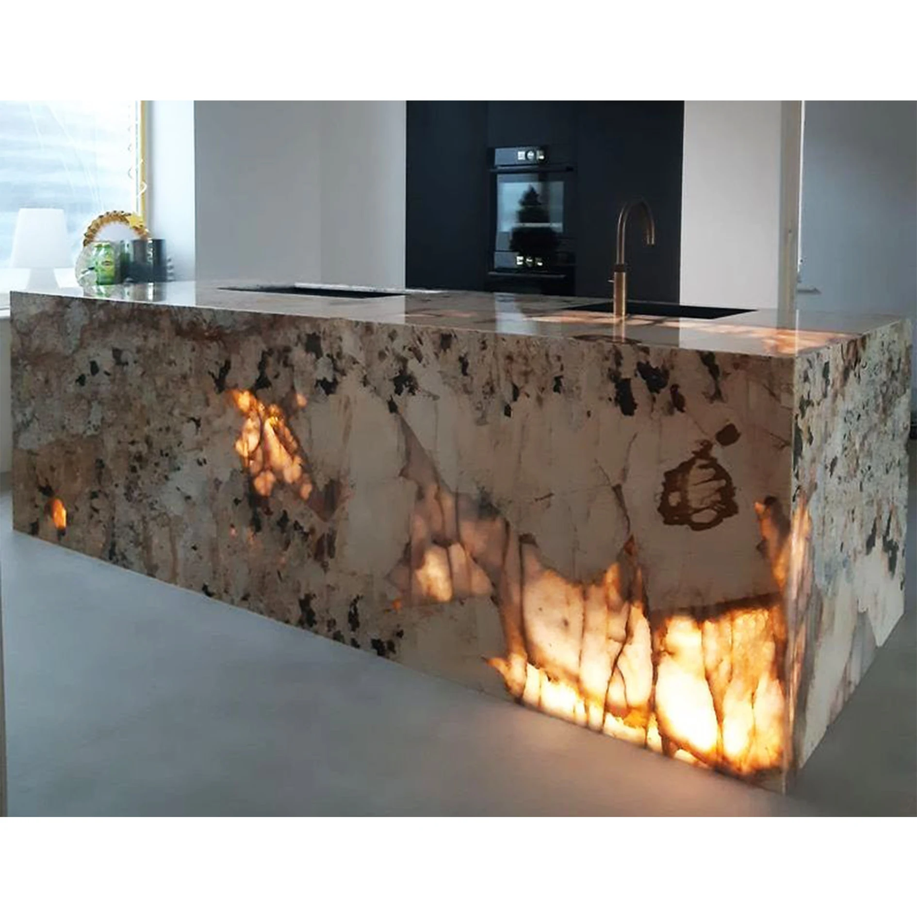 Backlit Patagonia Marble Natural Stone Kitchen Counter Island Light Up Furniture Counter Top Bathroom Vanity Top Walling Tile