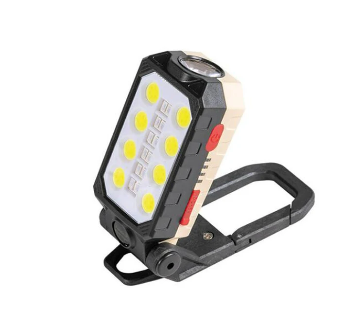 2022 New Small Cob Portable Adjustable Led Usb Rechargeable Working Lamp Light With Magnet and Hook
