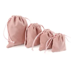 Mini size colorful Jewellery Pouch customized small velvet pink Wedding Gift Bag