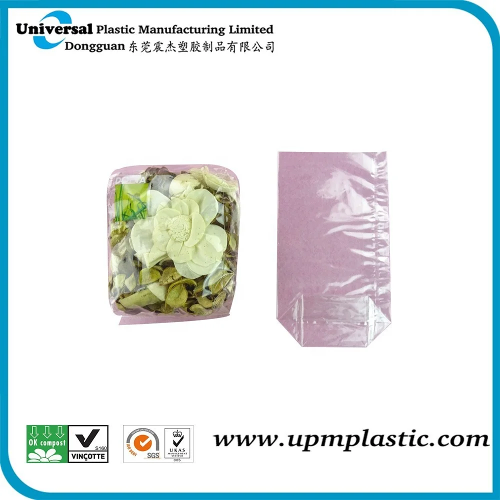 Food grade OEM Biodegradable plastic transparent clear Bopp candy bag