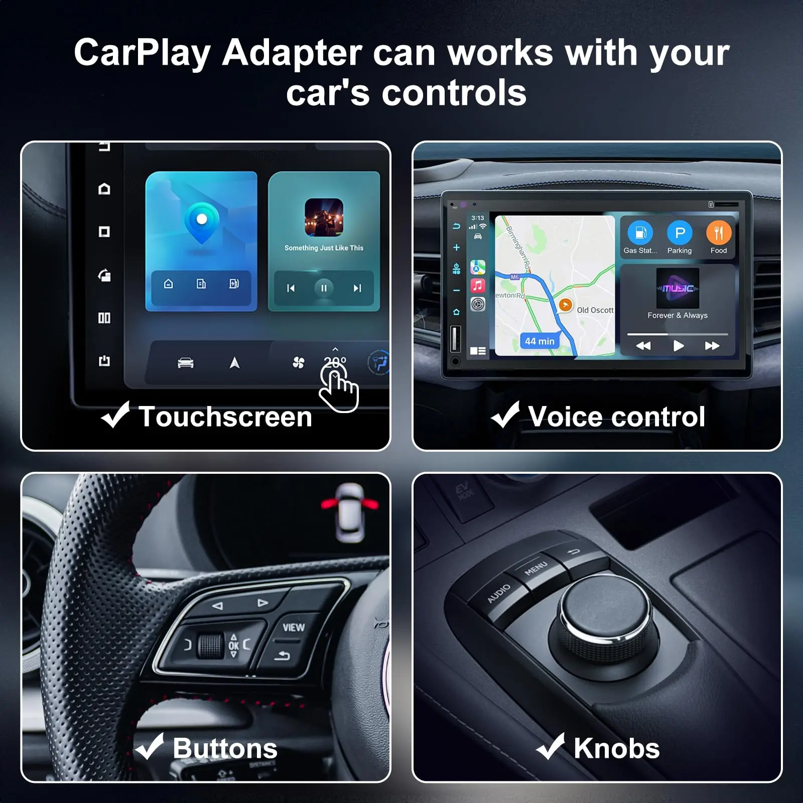 CarPlay Wireless Adapter for Factory Wired CarPlay 2024 Upgrade Plug & Play Dongle Converts Wired to Wireless for Cars from 2015