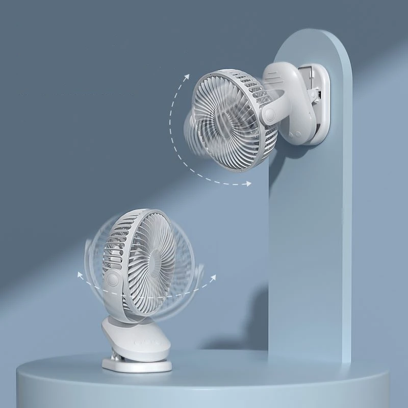 Portables Stroller Clip-On Fan Low Noise Table Fan 4 Speed Oscillation and 4 shutdown Timer Settings Electric Fan