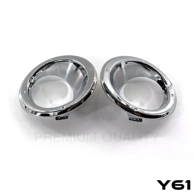 Chrome front bumper original install posittion fog light cover replacement for Nissan Patrol Y61