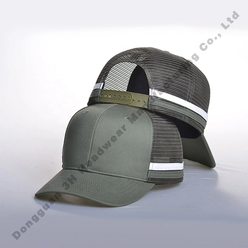 Structured High Profile 5/6 Panel Double Stripes Mesh Trucker Hat Custom 2 Stripe Trucker Caps Hats with Side Stripes