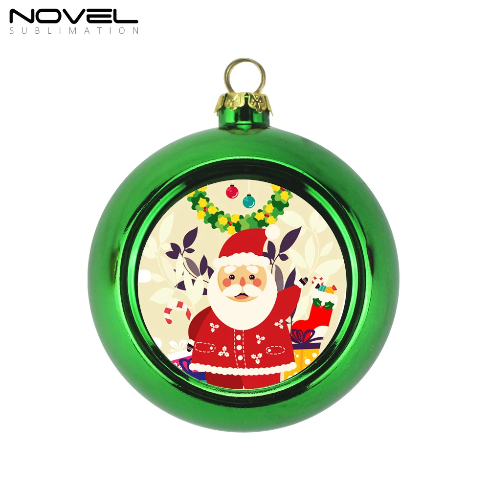 Popular Sublimation 8cm Plastic Christmas Ball Ornament