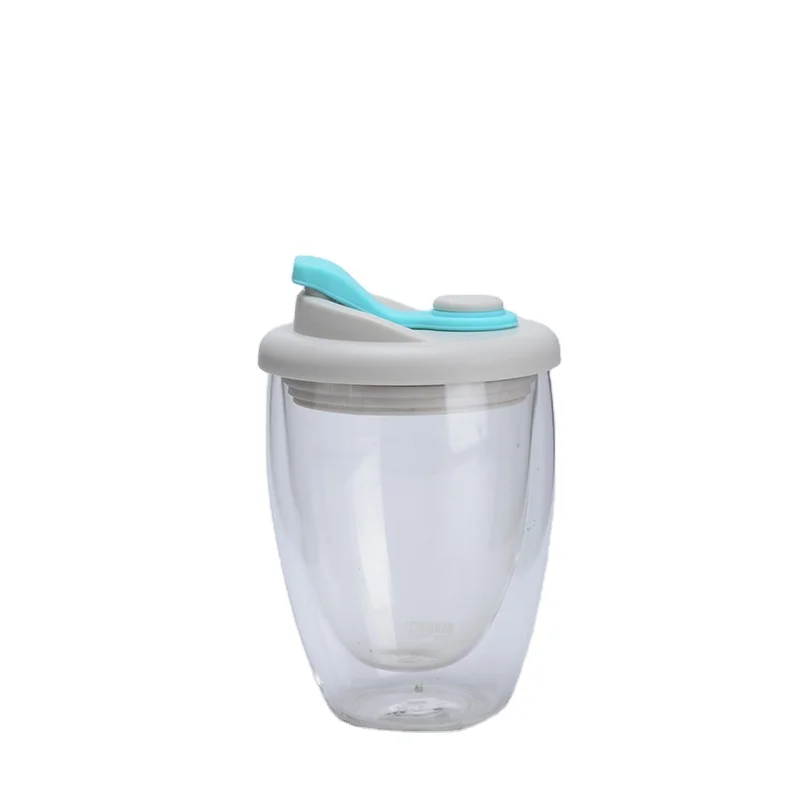 Hand Made Borosilicate Clear Double Wall Glass cup