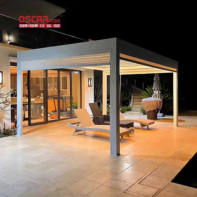 European Style Antique Folding Leisure Pavilion With Sunshade Best-Selling Factory Garden Aluminum Alloy Pergola