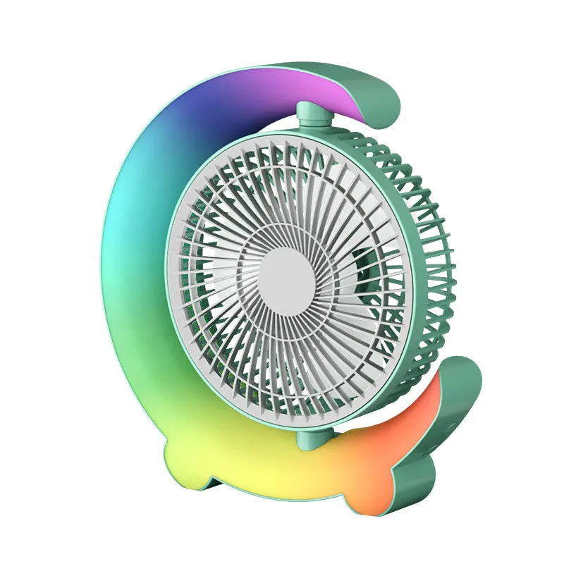 Hot Sell Rechargeable Mini Portable Electric Fan USB Indoor Cooling Air Cooler Table Fan For Home Fan With colored lights