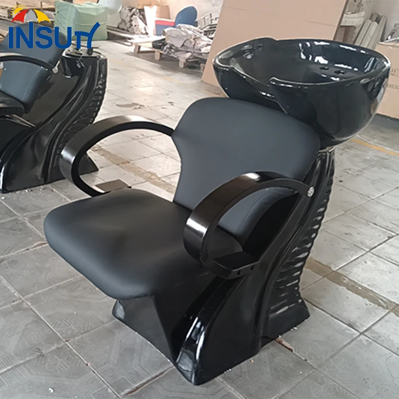 High Quality Salon Furniture Shampoo Bowls Sink and Chairs Black Hair Washing Chair