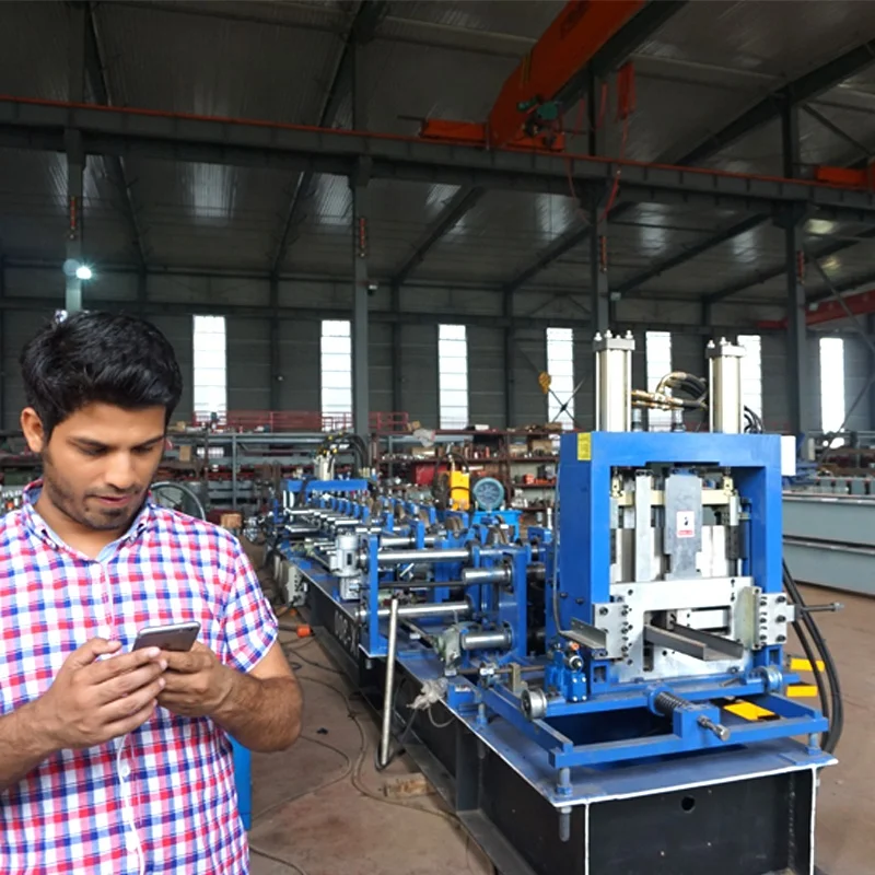 Light weight steel structure truss CZ quickly changeable interchangeable purline quick change steel purlin making machine