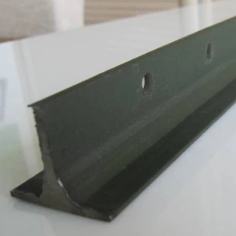 Green T-Rail Light Duty Fence Post with holes