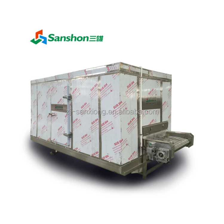 Sanshon Industrial Use Large Capacity Tunnel Type Quick Fast Instant Blast Freezing Freezer for pasta, aquatic flour products