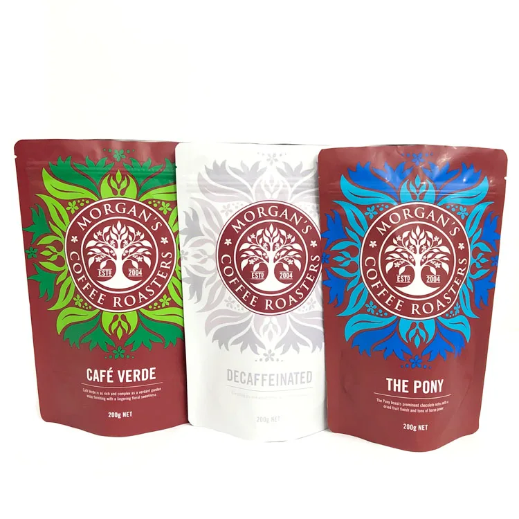 custom flat bottom coffee bean bag packaging kraft coffee bag kraft paper black coffee bag with valve