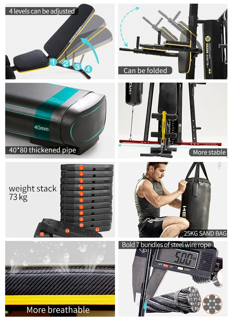 SD-M6 Factory directly sale Multi-functional comprehensive trainer bodybuilding gym combination station streng with 48 functions