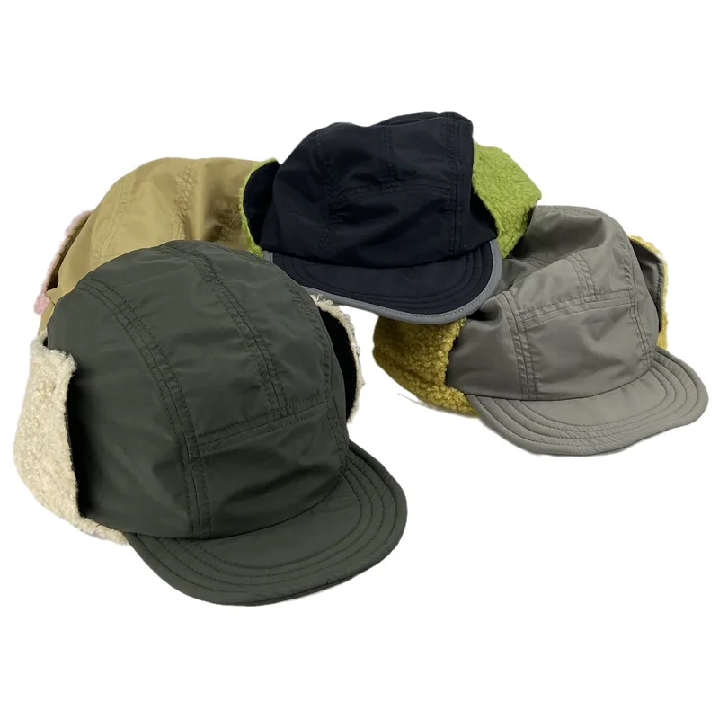 Winter Lamb Wool Aviator Hat for Women Outdoor Travel Cycling Plus Velvet Cold Protection Warm Ear Protector Hat