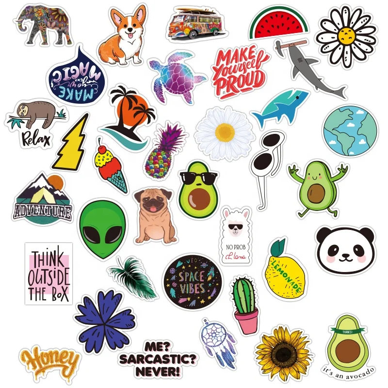 40 pcs VSCO Girl Sticker Cute Trendy Waterproof Stickers for Water Bottles and Laptops