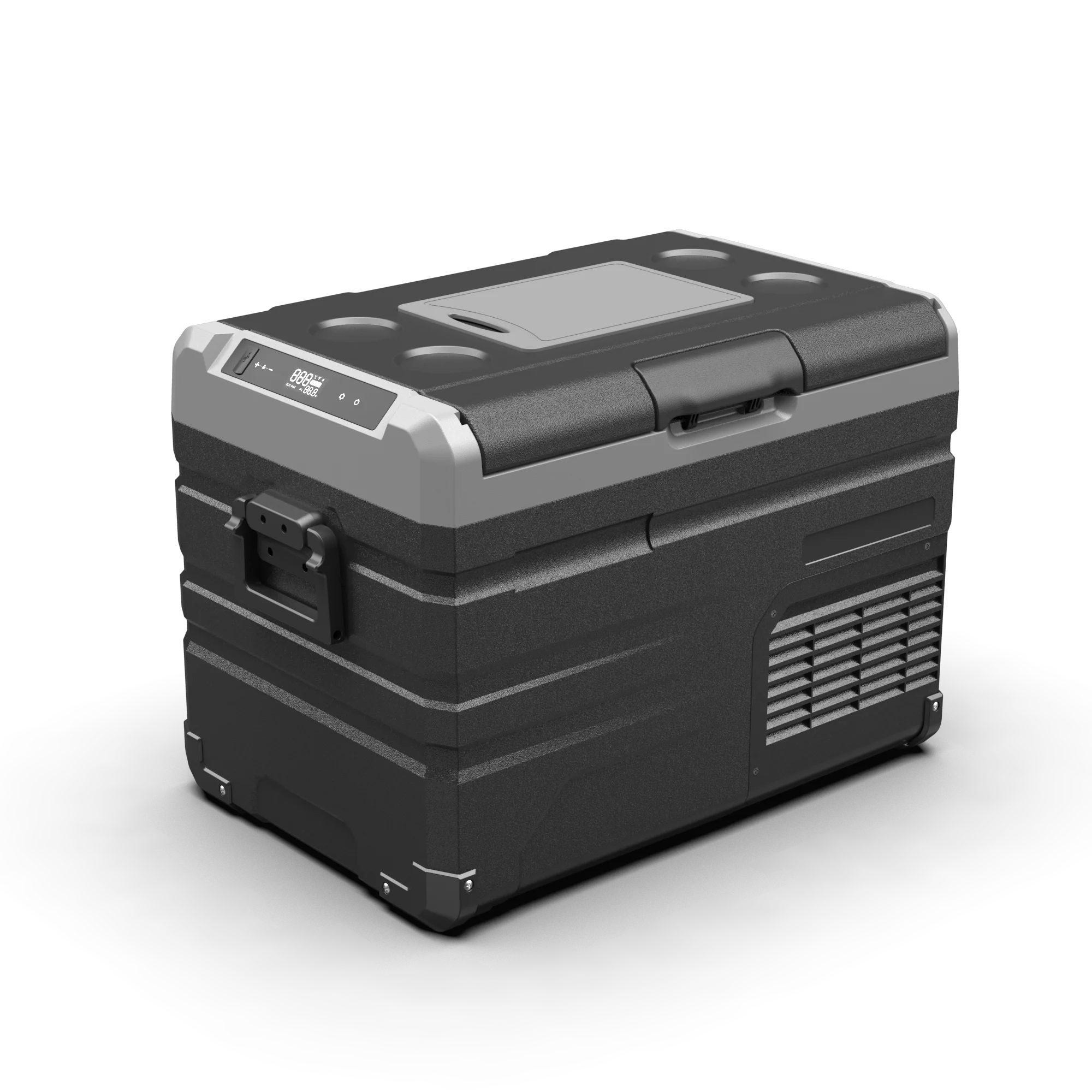 TS60 Portable Car Fridge With DC 12v/24v  LED display touch control panel solar car fridge freezer for car home truck cooler box