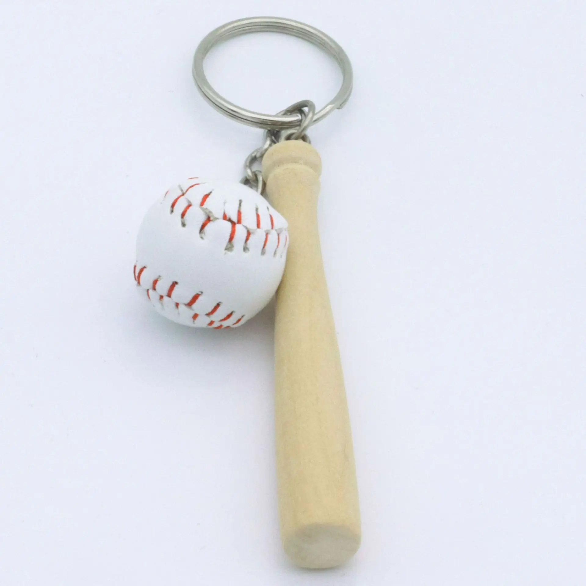 Mini PU Ball Wooden Bat Softball Baseball Keychains for Sports Party Favors