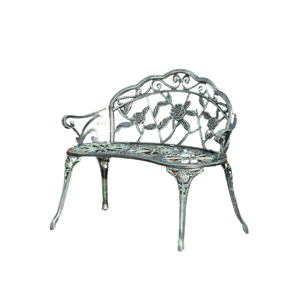 Modem Outdoor Garden Custom Color Green chair Aluminum Outdoor Benches outside bench with backrest
