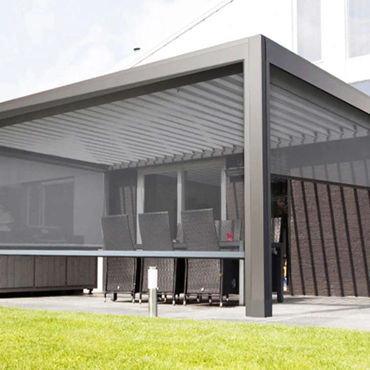 Yilian Aluminium Roller Shades Outdoor Rainproof Motorized Zipped Screens