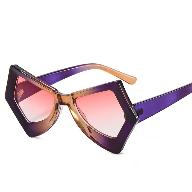 2022 Ins Exclusive Sunglasses Colorful Gradient Pc Butterfly Shaped Custom Brand Women Oversized High Quality Custom Sunglasses
