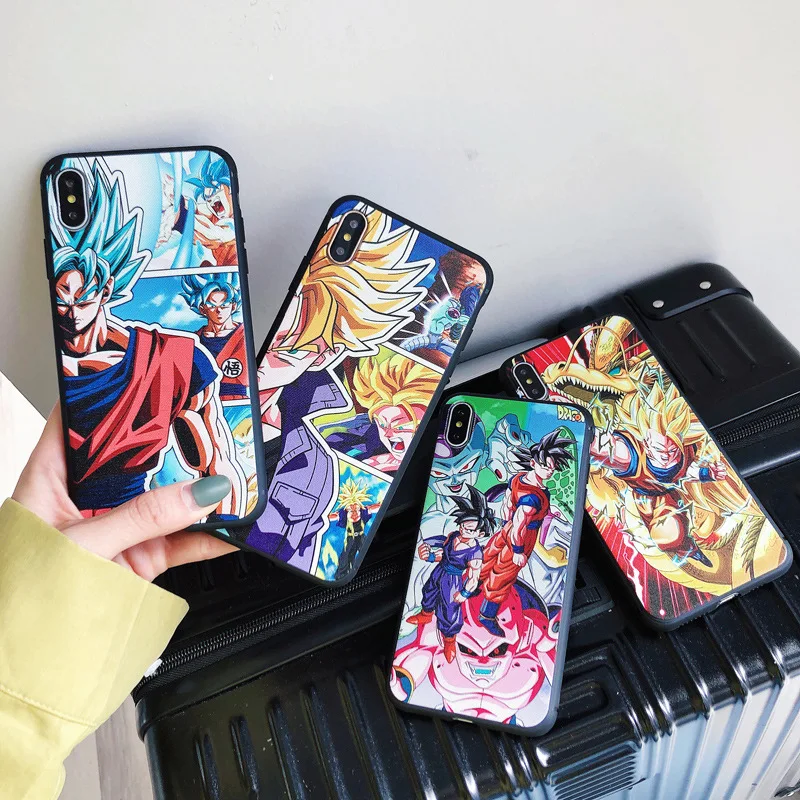 DBZ Goku Phone Covers Anime Super Saiyan Phone Case for iPhone 15 Pro Max 14 13 12 Pro 6 7 8