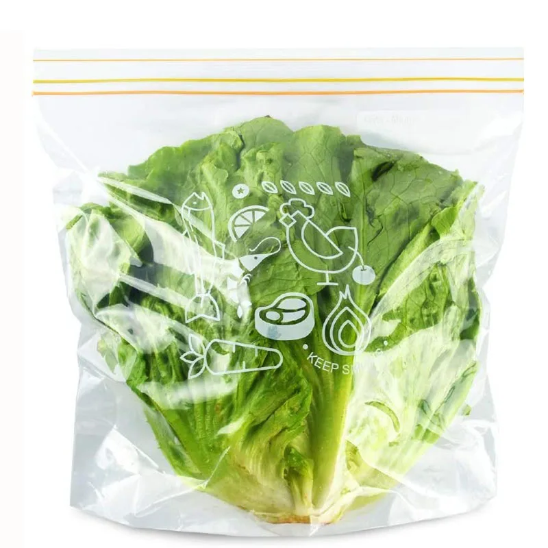 Reusable Frozen Food Grade Package Storage Fruit Vegetables Kitchen Fresh Keeping Ziplock Plastic Bag Packaging Pouch