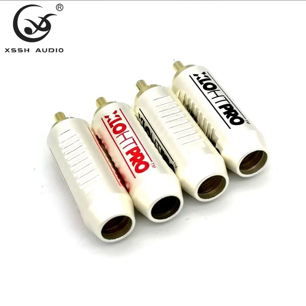 Lotus Adapter YIVO XSSH Audio OEM ODM DIY HIFI Brass Plating Gold 8mm Max Signal Wire Amplifier AV Male RCA Connector Plug Jack