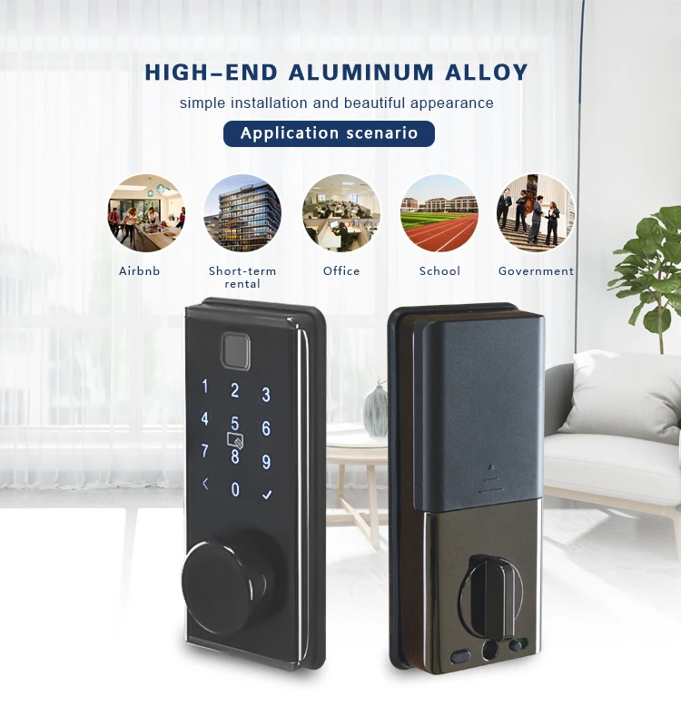 High Quality Aluminum Alloy Sensitive Design rfid Fingerprint Password Automatic Blue tooth Smart Lock