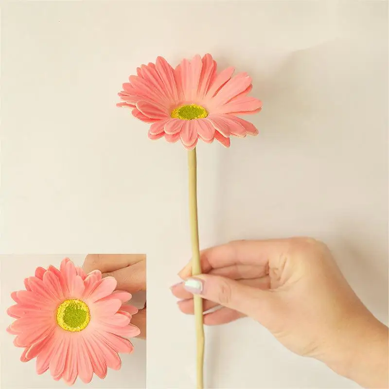 High Quality Artificial Pu Gerbera Daisy Flower Real Touch For Home Wedding Decoration Table Center Piece Flower