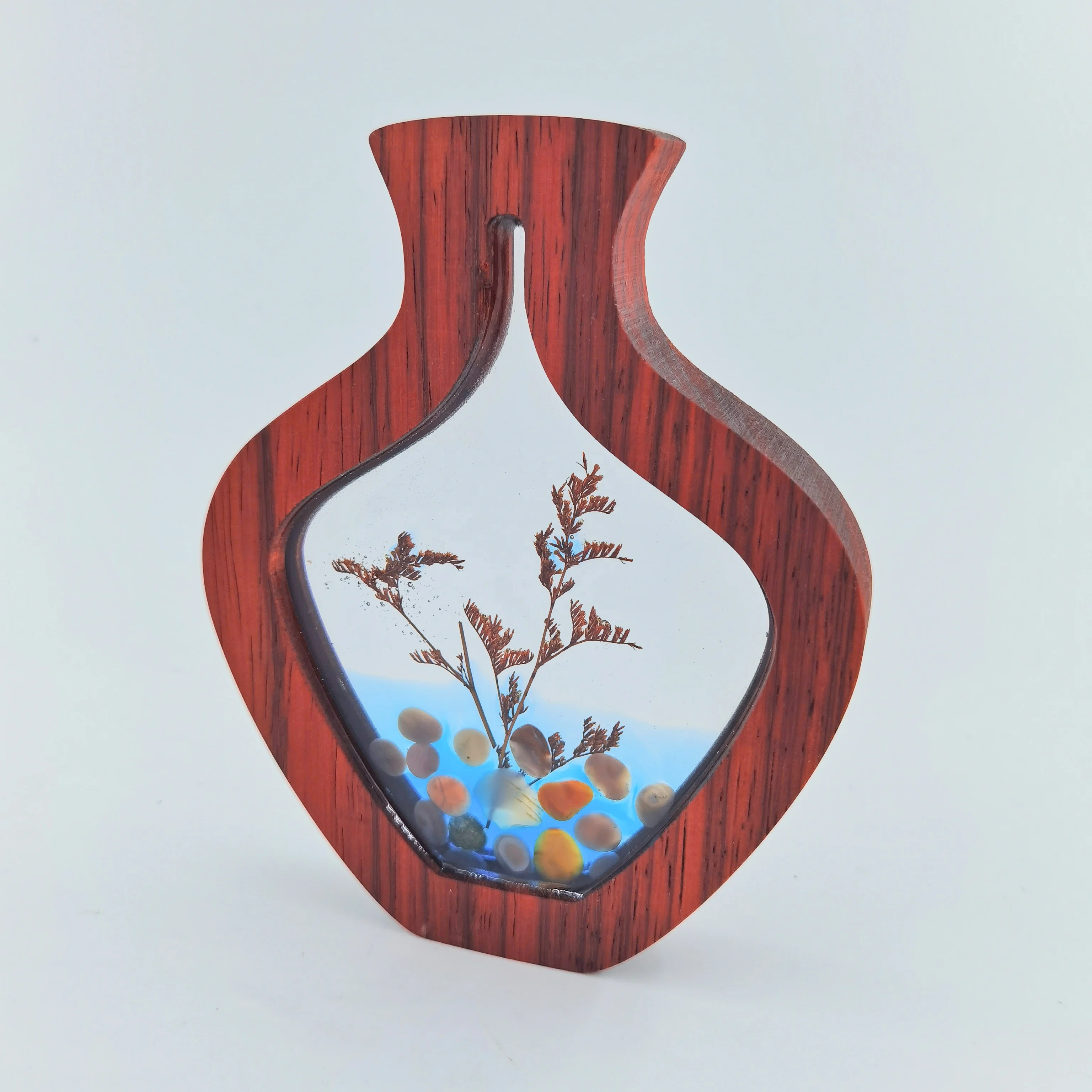 Handmade Dried Flower Resin Night Light Decorative Wood Resin Lamp With Dimmer Switch Modern Decorative Lamp For Home Office