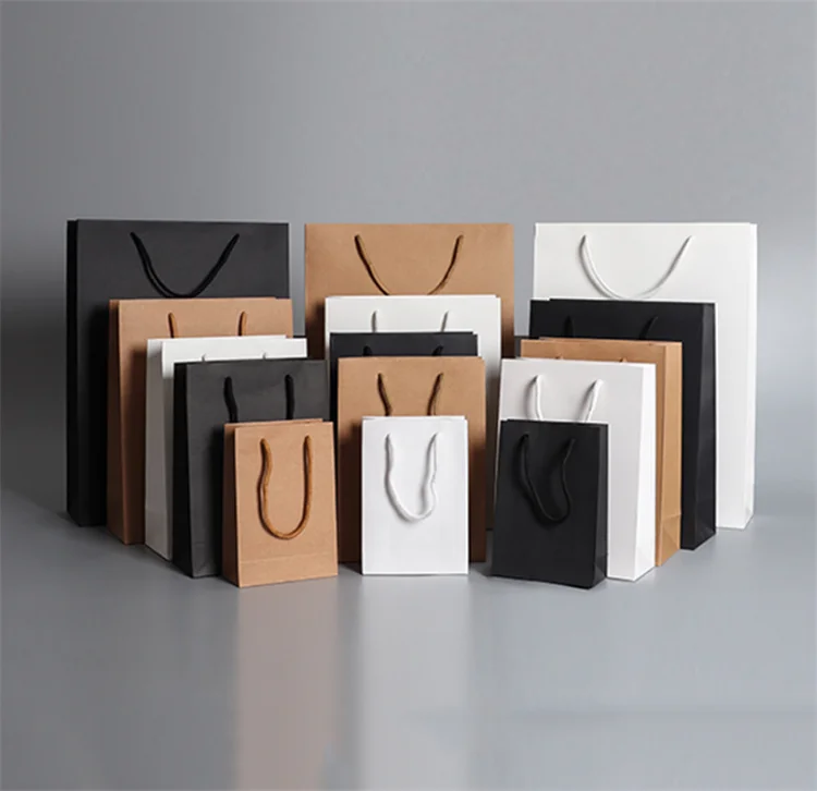 
Wholesale Custom Logo Printing Food Take Away bolsas de papel Brown kraft Paper Gift Bag With Handle 