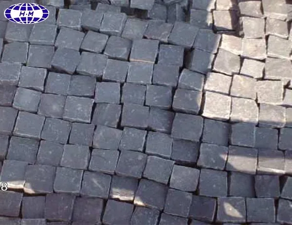 Competitive Cheap Price China Nature Split Absolute Black Basalt Cobblestone Floor Tile For Sale